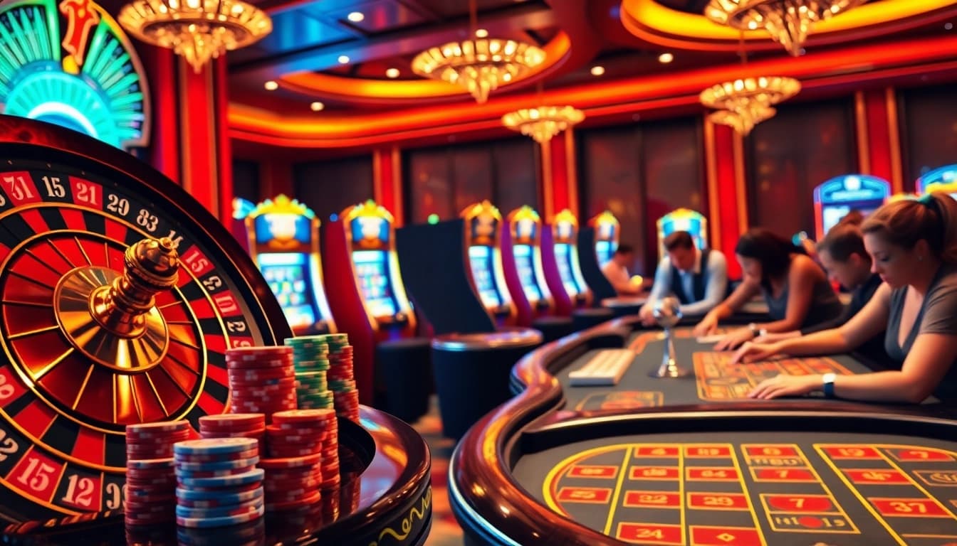 Engaging casino action at rikbet1.cn.com with vibrant roulette and lively blackjack gameplay.