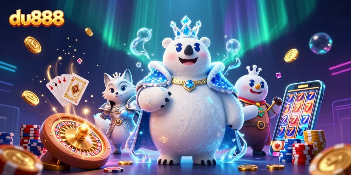Experience du888 excitement with a dynamic casino scene showcasing royal characters and vibrant game elements.