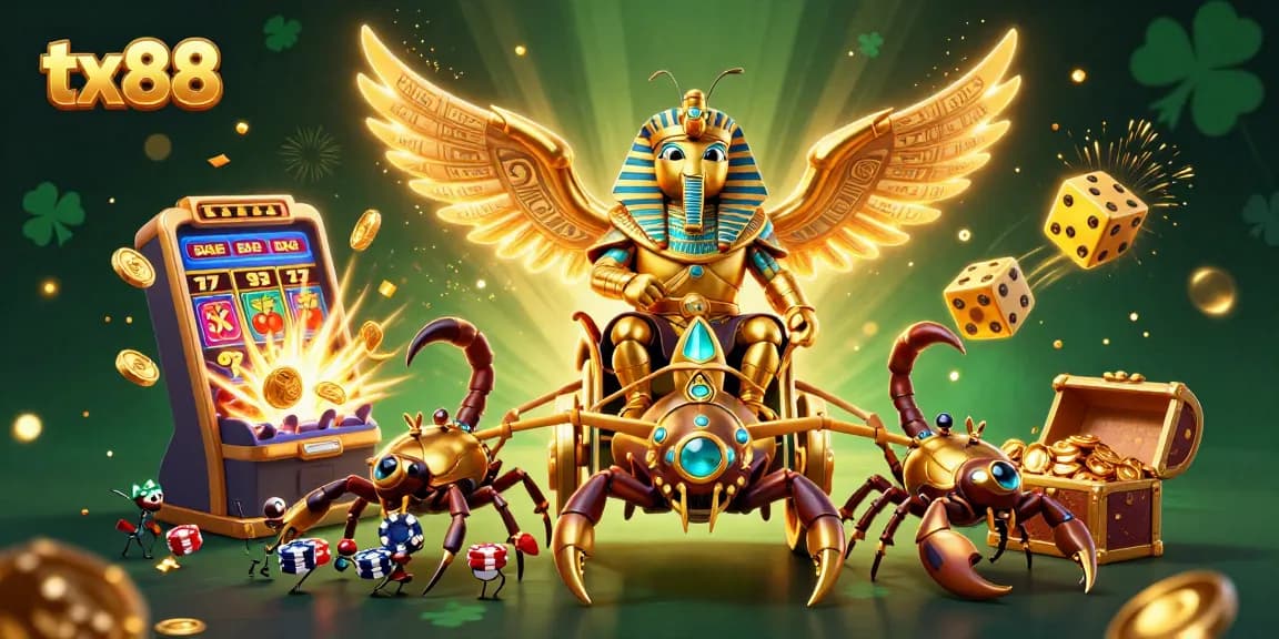 Experience exciting gameplay at tx88 with vibrant 3D casino characters and a jackpot explosion scene.