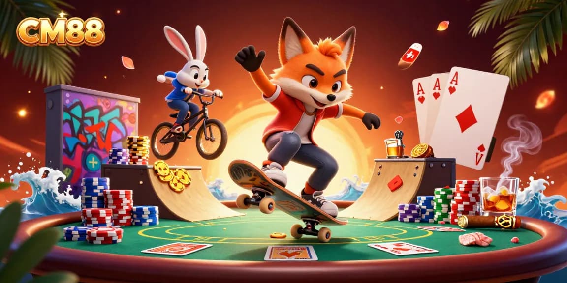 Engage with CM88 as fox and rabbit perform thrilling tricks over poker chips.