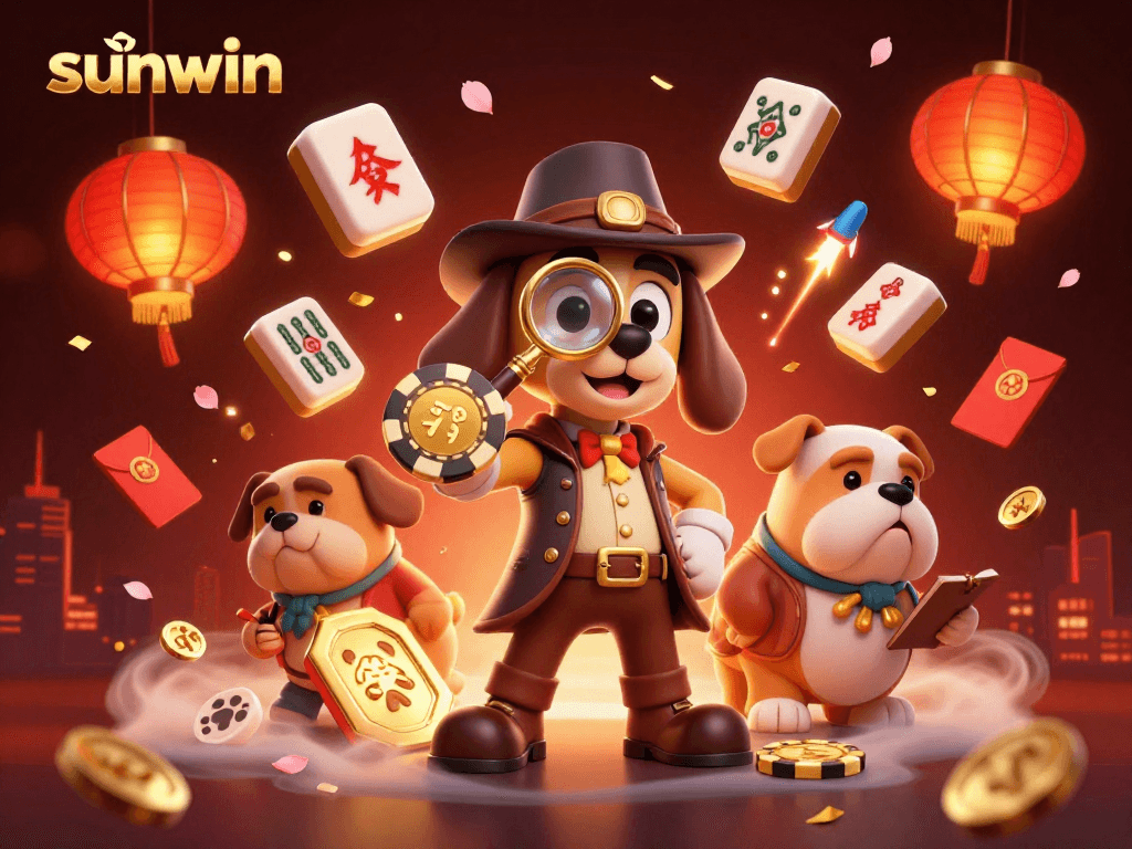Examine the golden poker chip clue in this vibrant sunwin casino scene.