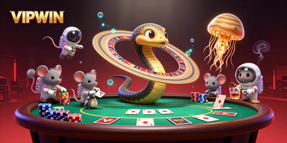 VIPWIN offers an exciting online casino experience with vibrant gaming elements and unique characters.