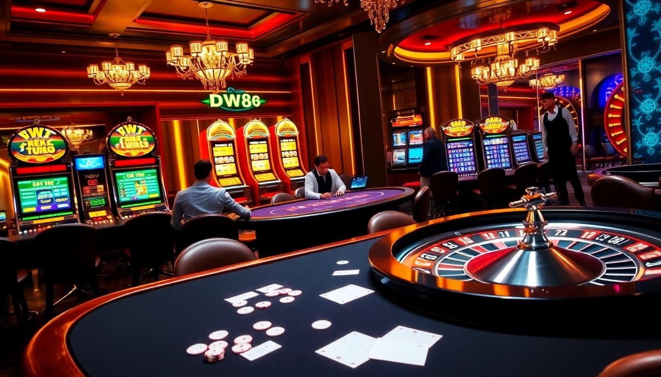 Engage with DW8's premium gaming experience at a luxurious casino table filled with excitement.