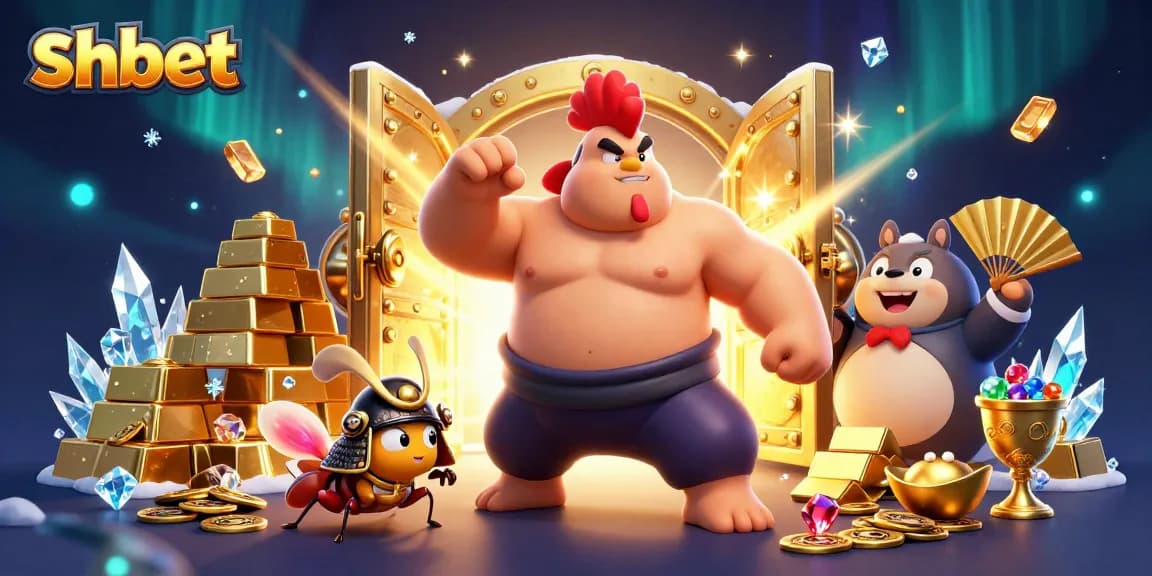 Experience thrilling gameplay with shbet's dynamic casino scene featuring rich treasures and energetic characters.