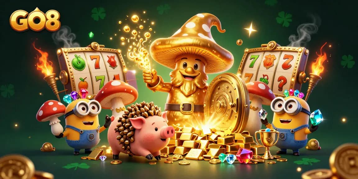 Experience the excitement of GO8 casino slots with magical treasures and vibrant animations.