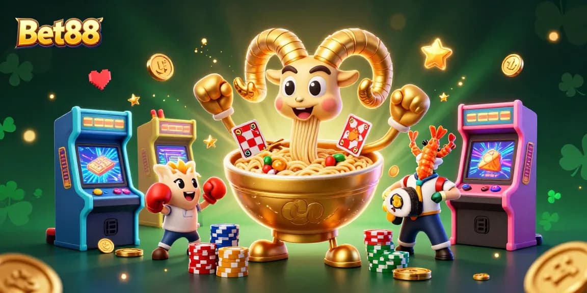 Engage with Bet88's vibrant casino experience featuring unique animated characters and exciting gaming elements.