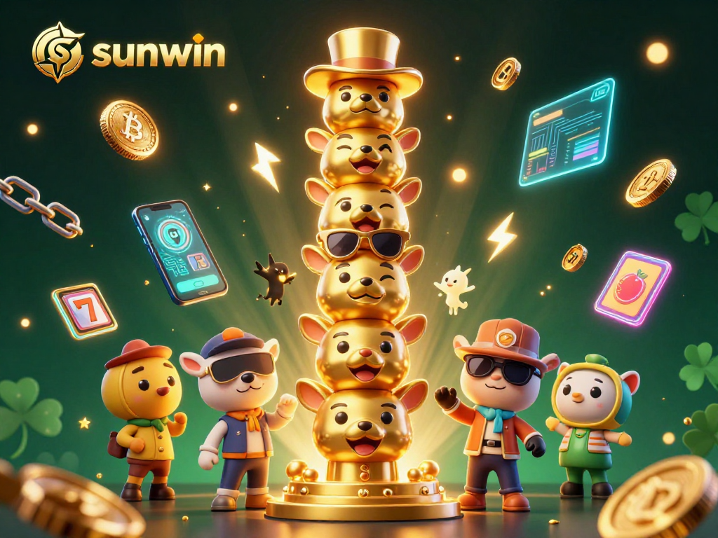Experience the excitement of sunwin casino with a vibrant 3D totem scene showcasing thrilling slot elements.