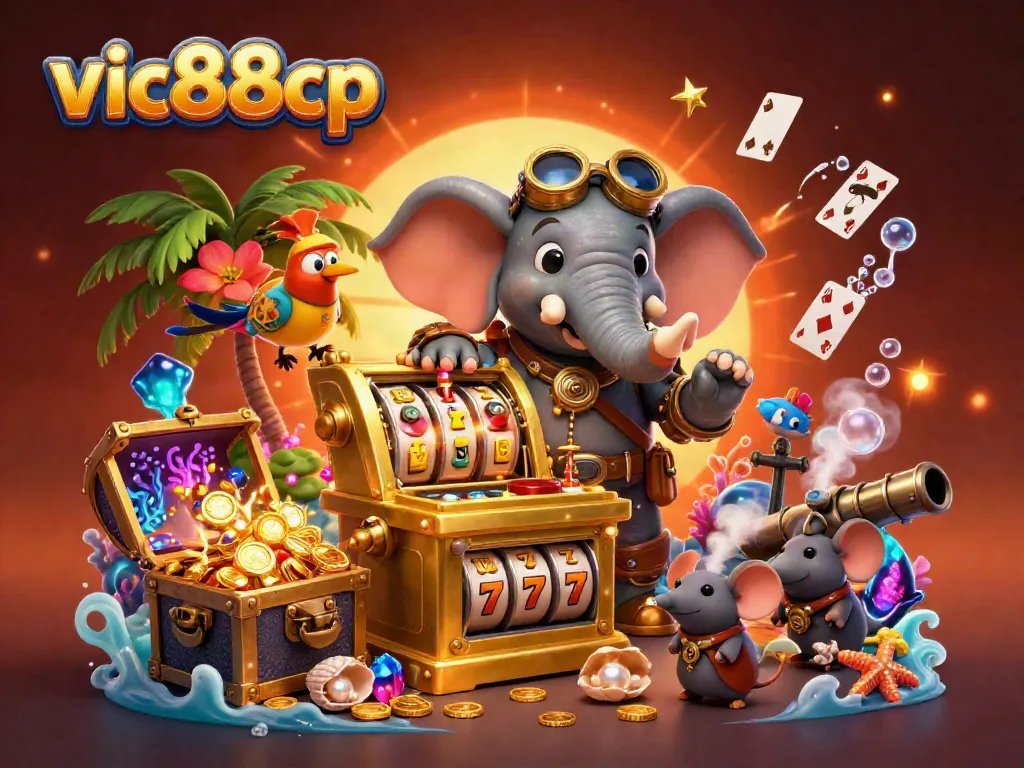 Engage with the thrilling slots experience at vic88cp with advanced cartoon illustration art.