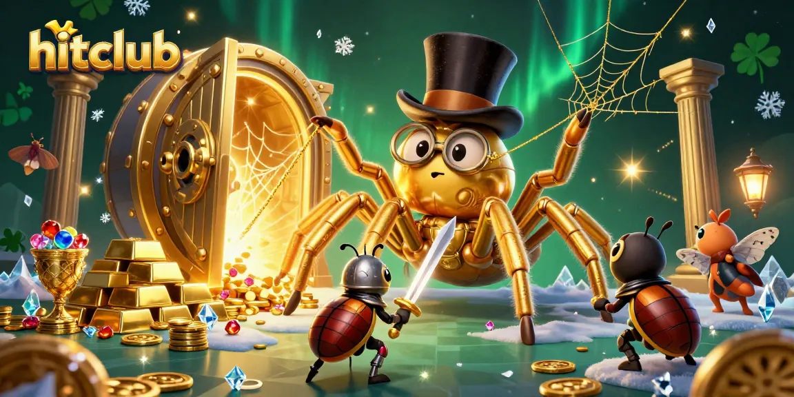 Experience thrilling wins with hitclub in this vibrant casino-themed illustration featuring enchanting characters.