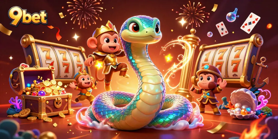 Experience the thrilling atmosphere of 9bet with vibrant casino-themed illustrations.