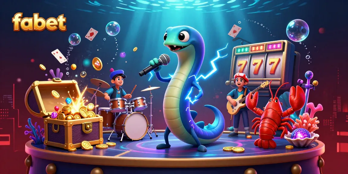 Experience the vibrant fabet underwater casino scene with a DJ electric eel, lobster drummer, and seahorse guitarist.