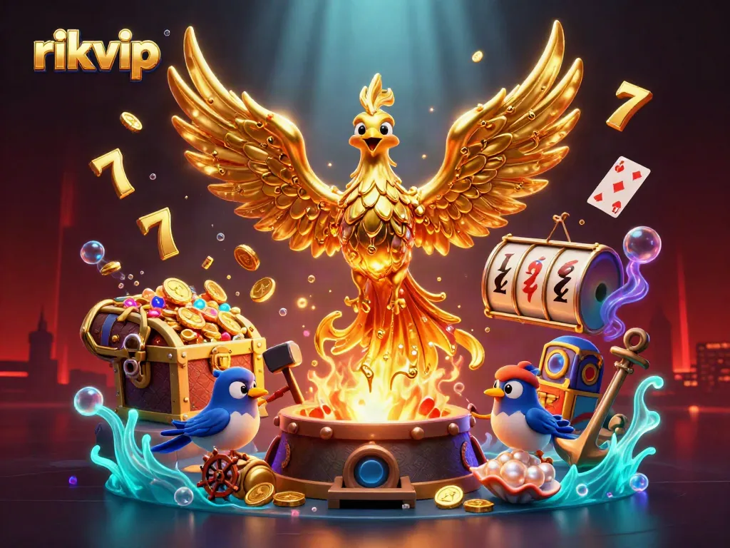 Experience thrilling gameplay at rikvip with a molten phoenix symbolizing fortune and excitement.
