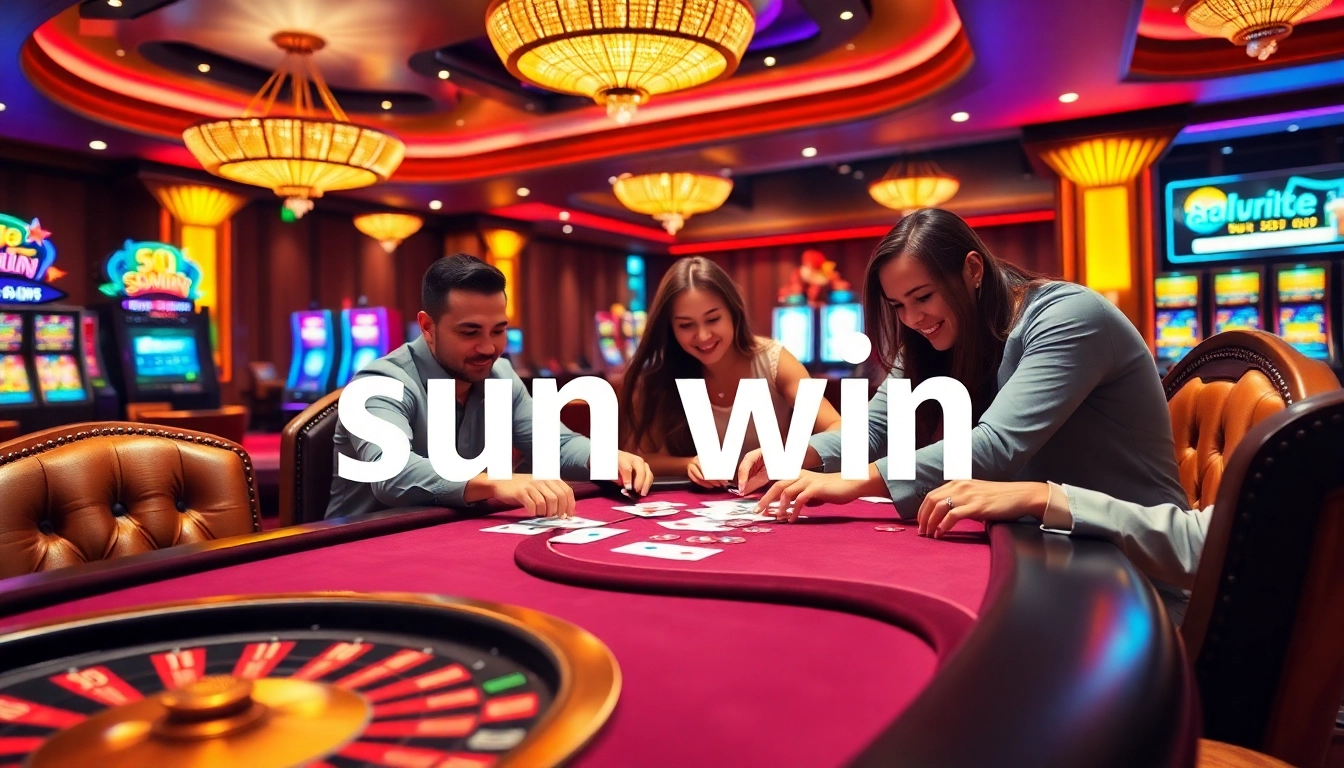Experience the excitement of sun win with players at a vibrant casino table.