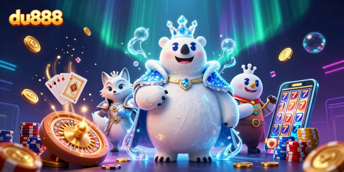 Experience du888 excitement with a dynamic casino scene showcasing royal characters and vibrant game elements.