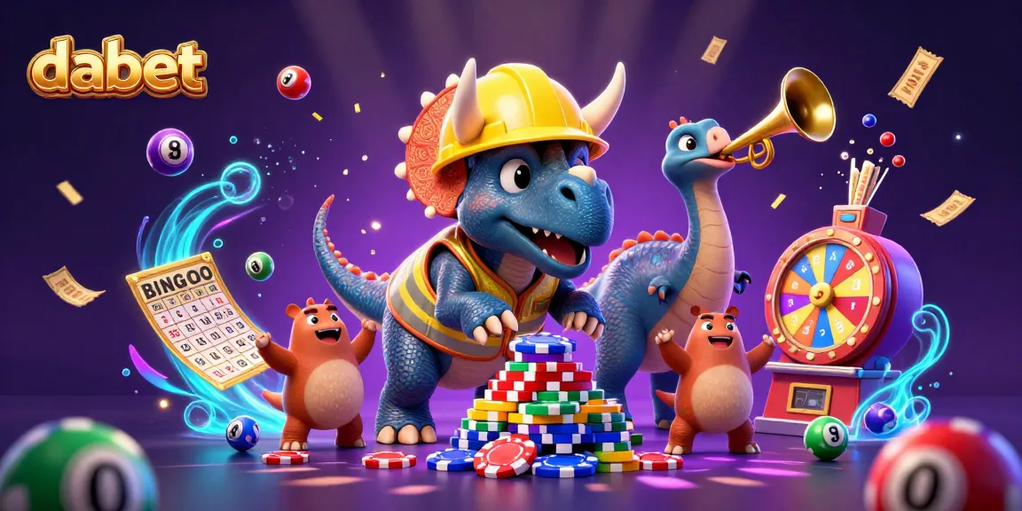 dabet engages players with a thrilling 3D casino illustration featuring vibrant characters and dynamic game elements.
