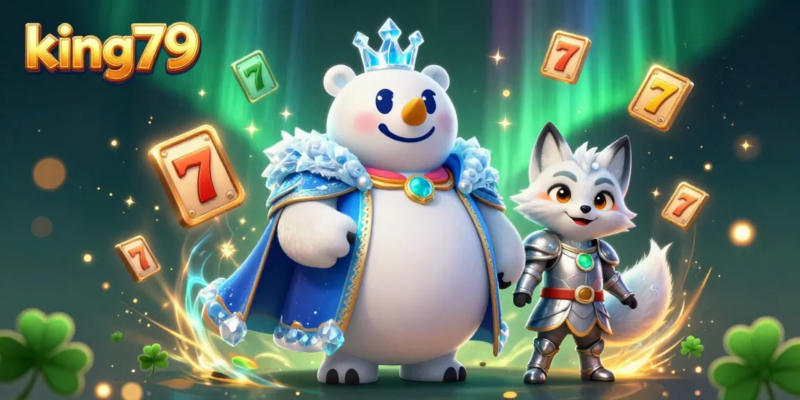 Experience the fun of king79 with a whimsical representation of slot games and vibrant animated characters.
