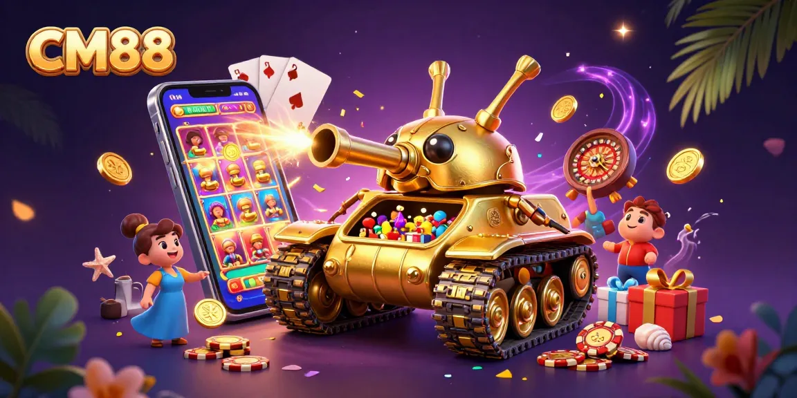 Experience the exciting game features at CM88 with our engaging casino tank illustration.