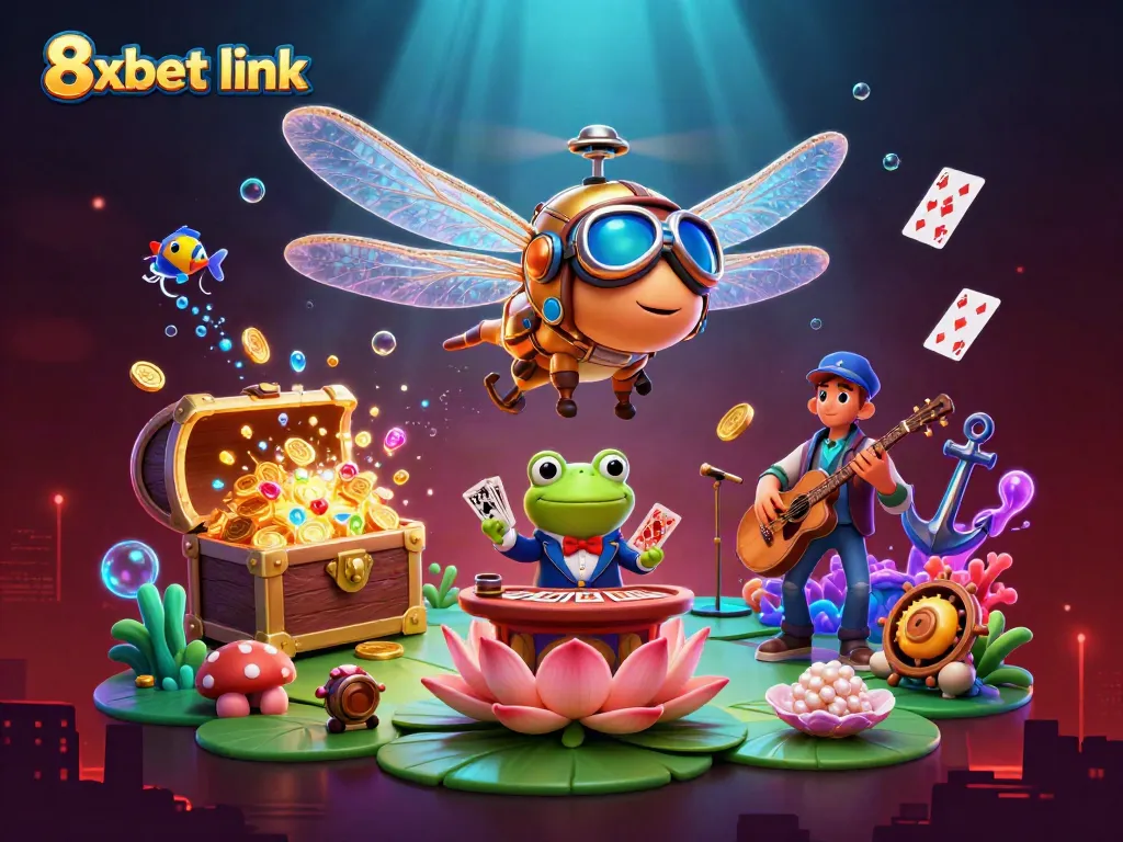 Experience thrilling gameplay with 8xbet link at the captivating lily pad casino scene