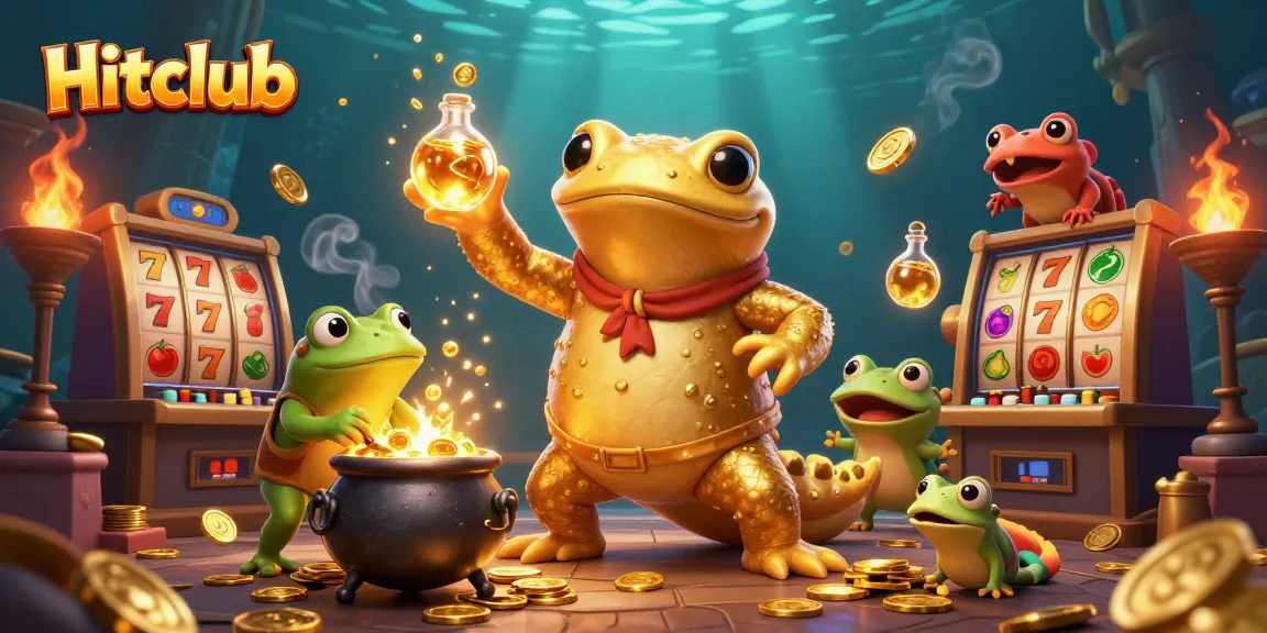 Hitclub brings exhilarating slot action to life with golden alchemy in this dynamic casino scene.