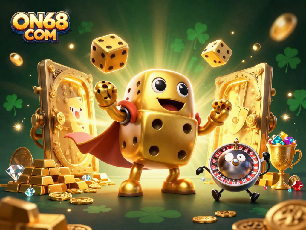 Engage in thrilling gaming action with ON68 COM while surrounded by dazzling treasures and animated characters.