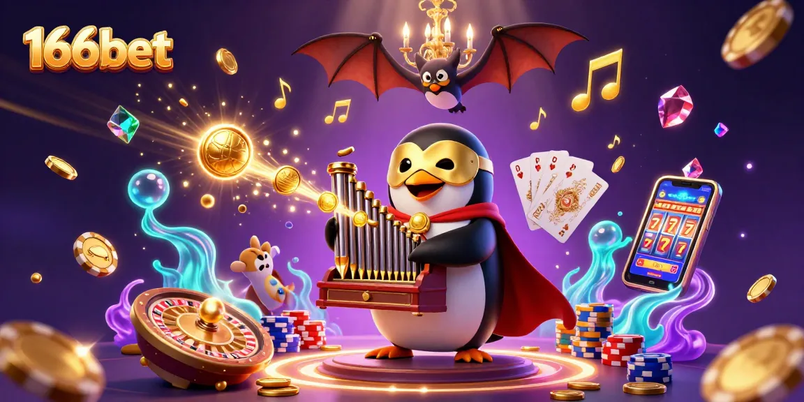 Experience the excitement of 166bet with cascading coins and dynamic casino elements.