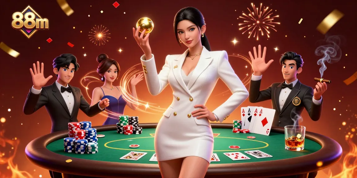 Engage with 88m's thrilling casino experience featuring poker elements and dynamic visuals.