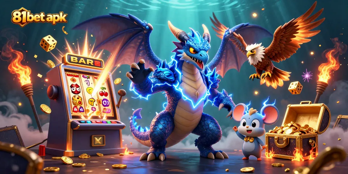 Experience thrilling moments playing 81bet apk with a vibrant casino-themed illustration.