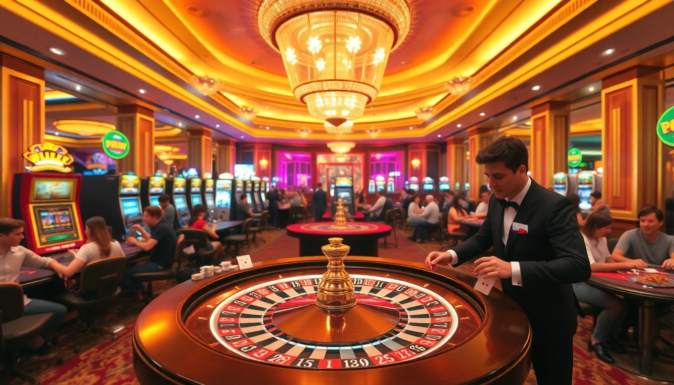 Meilleur casino en ligne France avec ambiance vivante et joueurs engagés dans des jeux de table.