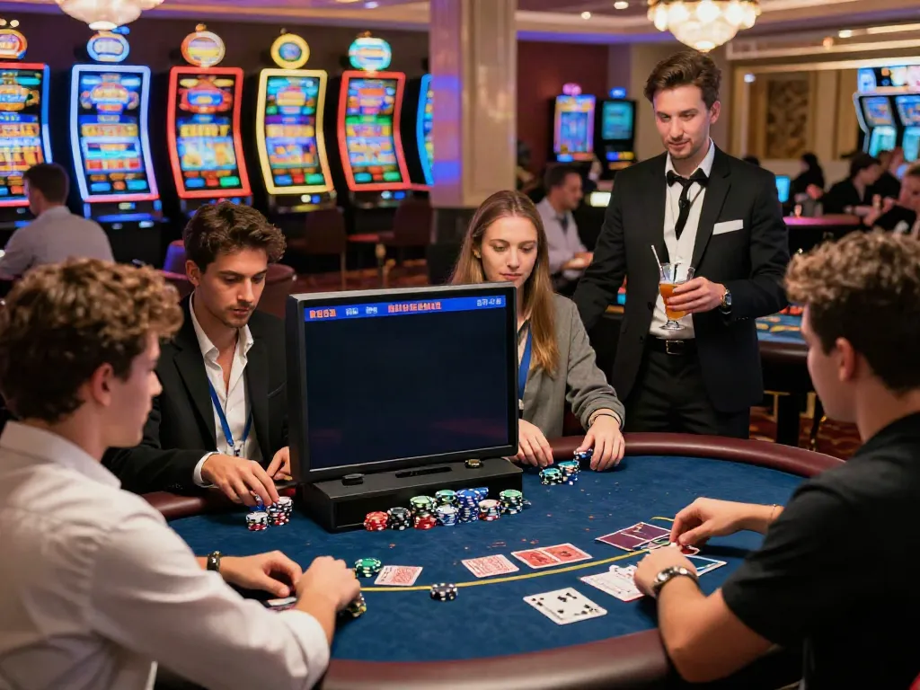 Players enjoying live online games at Nbet casino with vibrant atmosphere and luxury.