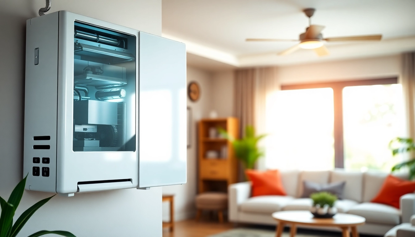 Install a mini split ac unit in a stylish modern home living room.