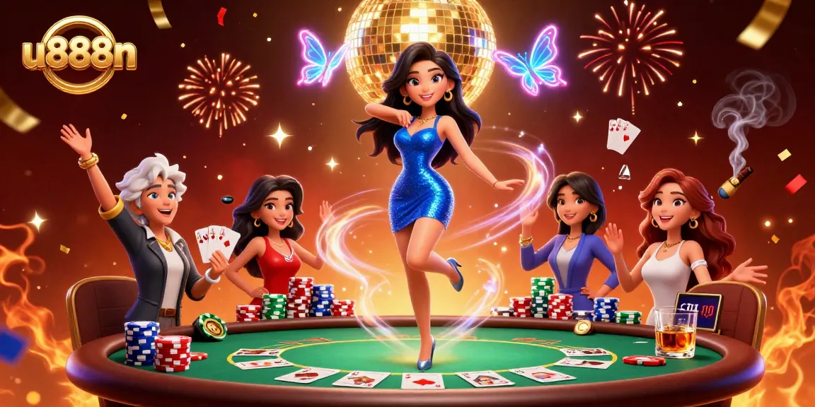 Experience the excitement at u888n, a vibrant casino scene with dynamic gaming action and glamorous displays.