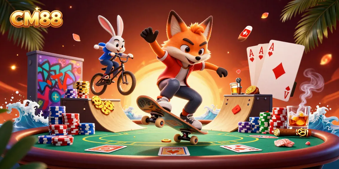 Engage with CM88 as fox and rabbit perform thrilling tricks over poker chips.