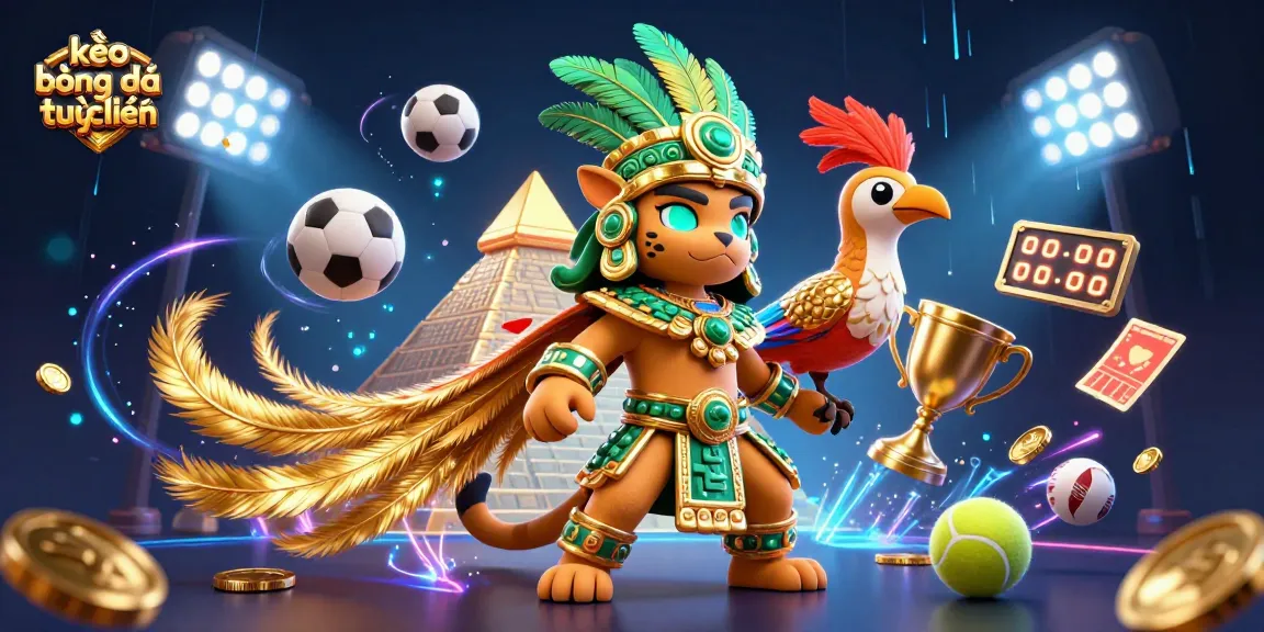 Experience thrilling kèo bóng đá trực tuyến with vibrant 3D sports elements and dynamic action.