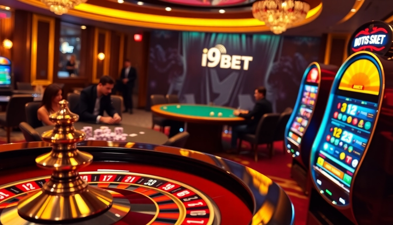 I9BET players joyfully engage at a high-end roulette table, highlighting a dynamic gambling experience.