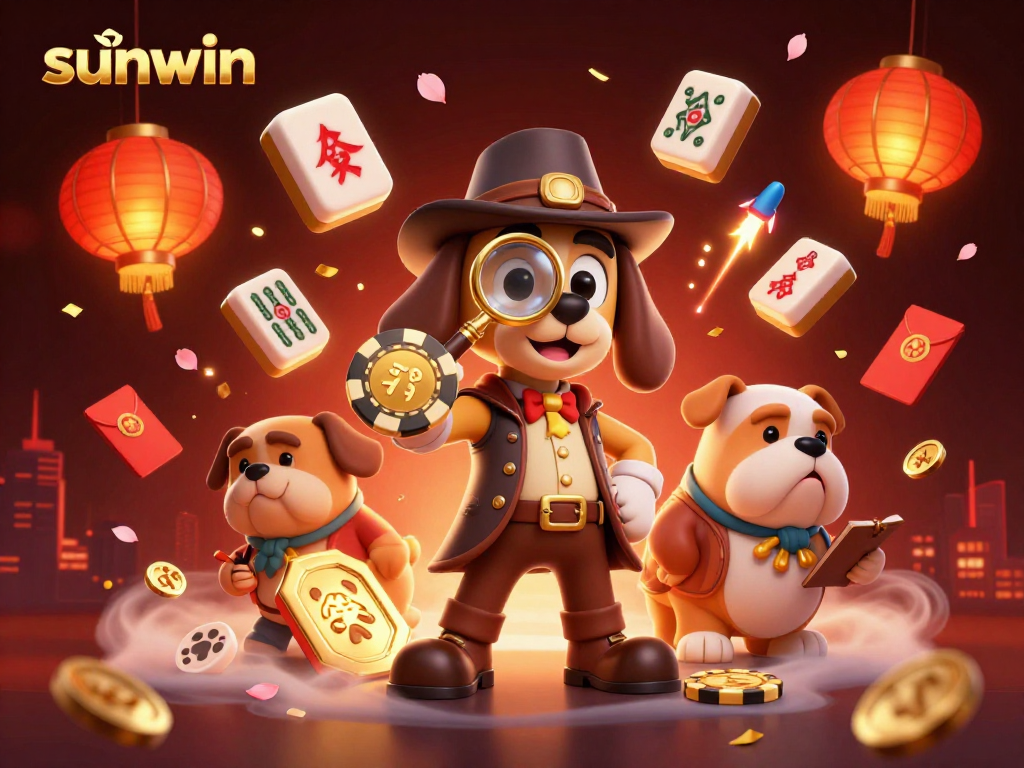 Examine the golden poker chip clue in this vibrant sunwin casino scene.