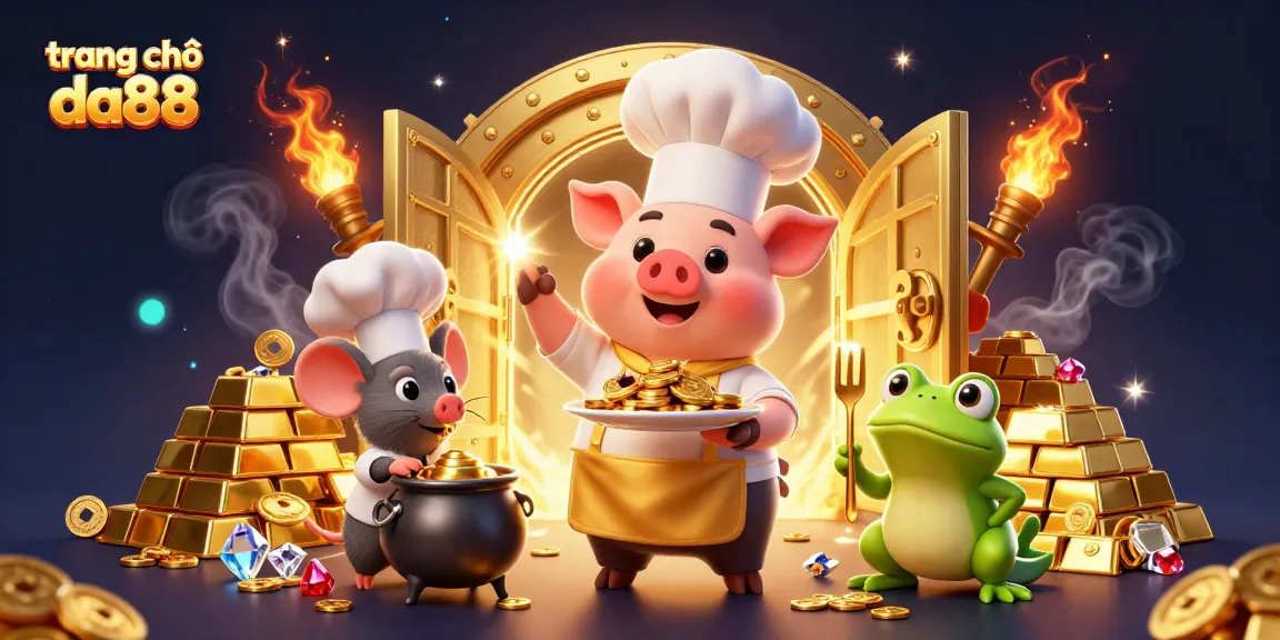 Experience excitement at trang chủ da88 with vibrant, gold-filled 3D casino illustration