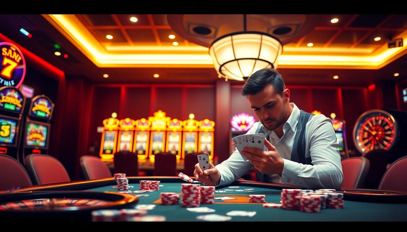 Sinta a emoção de jogar na mesa de cassino da 78BR, com fichas de pôquer vibrantes e cartas.