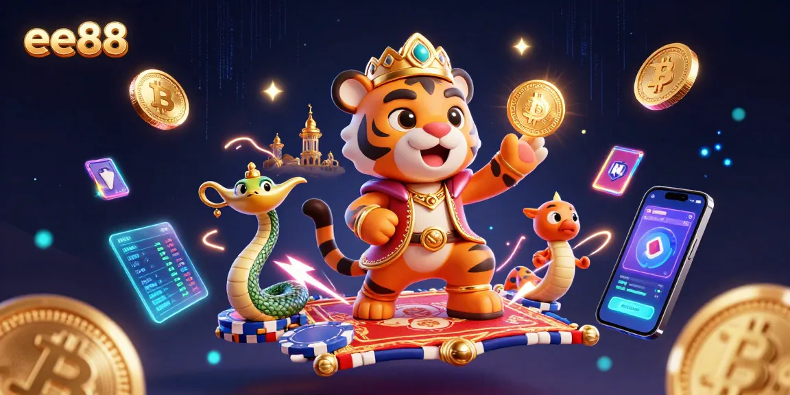 Engage with ee88 and experience thrilling casino adventures in this vibrant illustration.