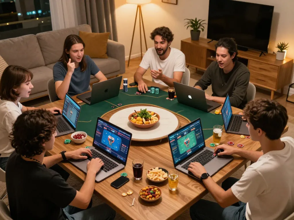 Players enjoying online poker at home, experiencing the excitement of 58ff gaming.