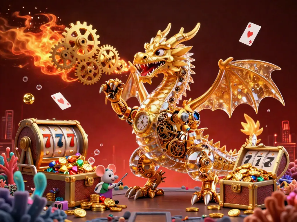 Luk8 unveils an enchanting casino adventure with a golden dragon and colorful slot treasures.