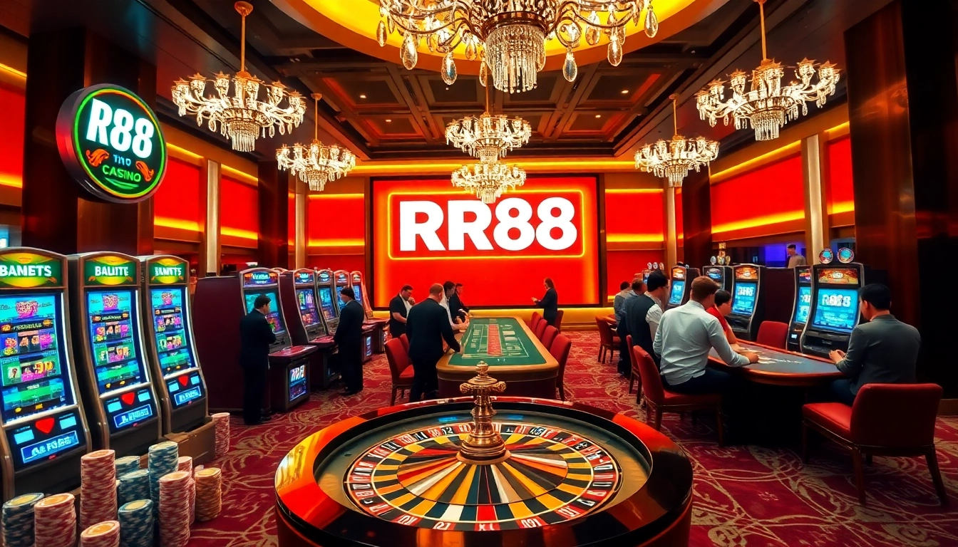 RR88 casino vibrant scene featuring luxurious games and exciting gameplay.