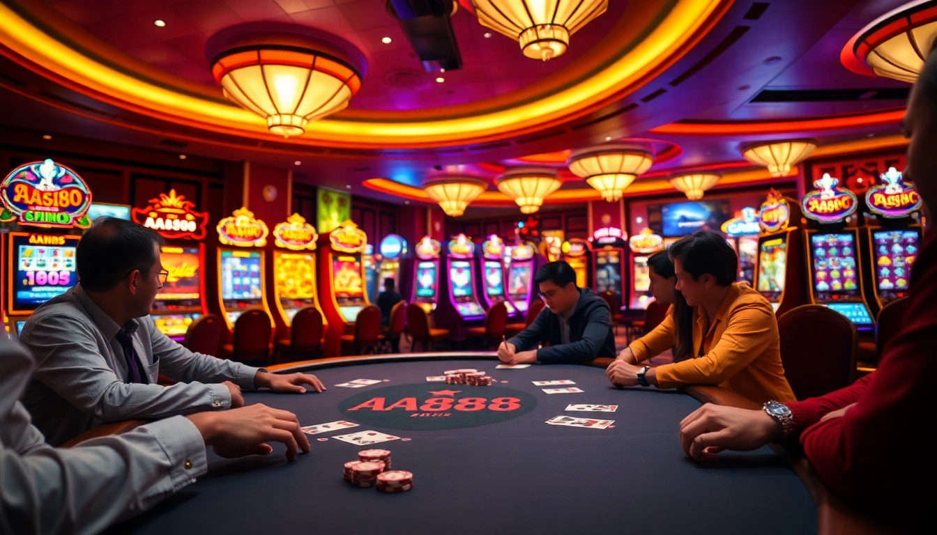 Experimente a emoção no AA888 Casino com pôquer de altas apostas e máquinas caça-níqueis vibrantes.