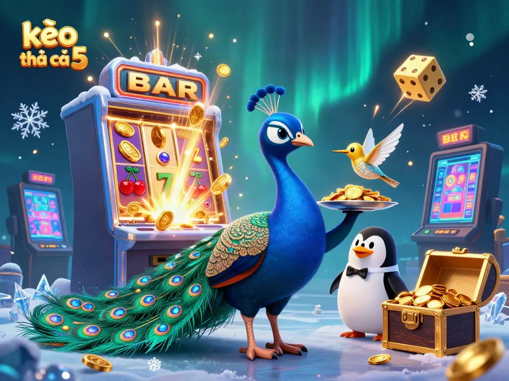 Experience thrilling online gaming with kèo nhà cái 5, showcasing vibrant casino characters and exhilarating jackpot visuals.