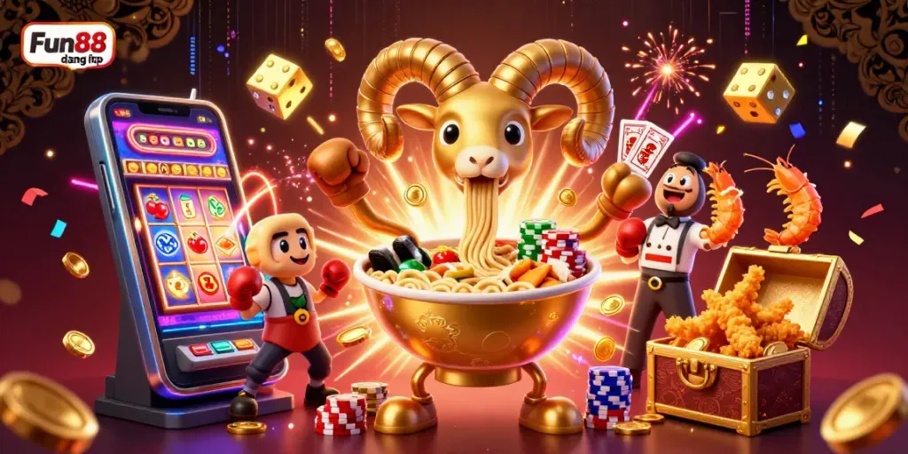 Engage with Fun88 đăng nhập by enjoying a lively casino scene with vibrant characters and dynamic gambling elements.