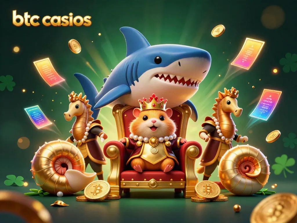 Experience thrilling btc casinos with a vibrant 3D illustration showcasing crypto elements.