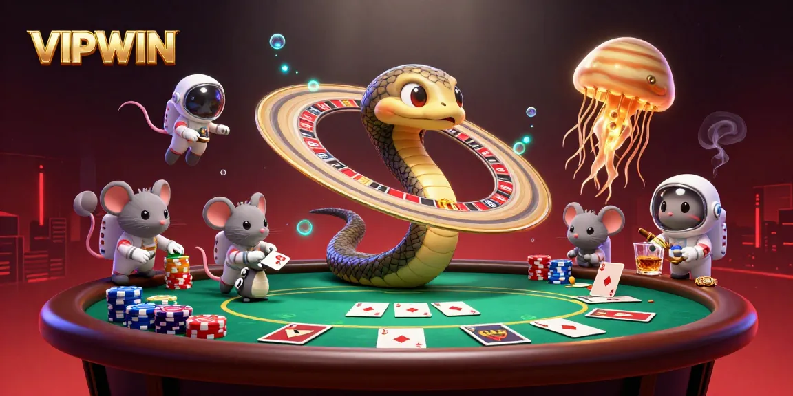 VIPWIN offers an exciting online casino experience with vibrant gaming elements and unique characters.
